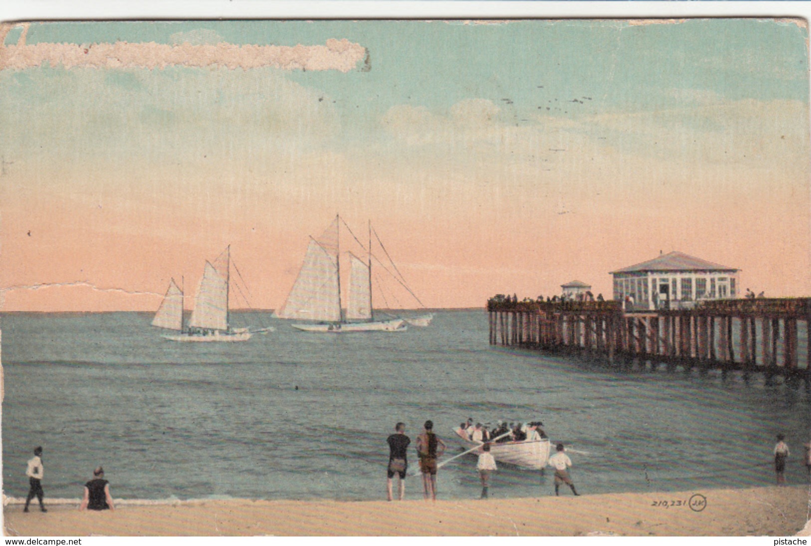 To Identify - Vintage - Beach Wharf - Animated - Written In 1912 - 2 Scans - Leighton & Valentine Co. New York City - To Identify