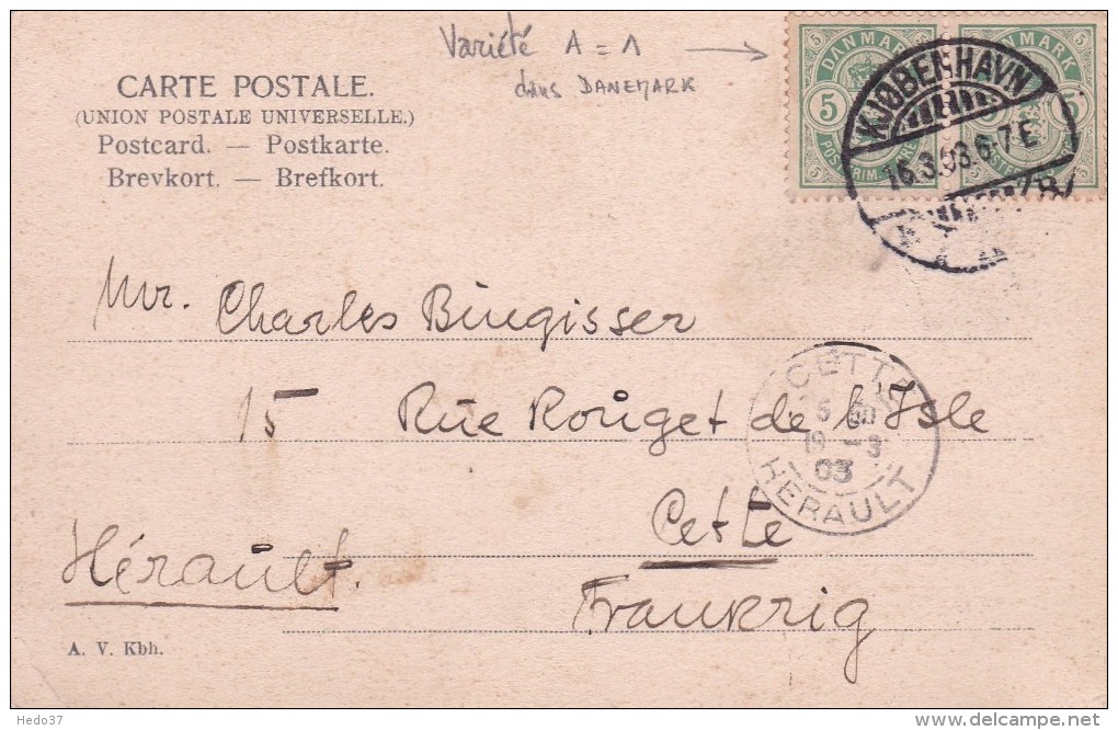 Danemark - Lettre - Variété - Abarten Und Kuriositäten