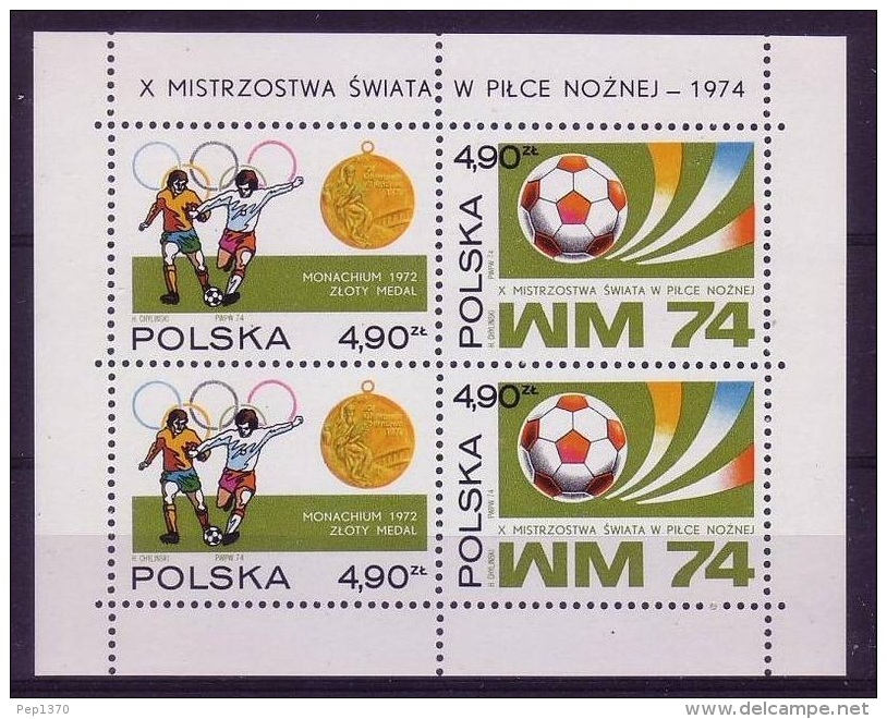 POLONIA 1974 - FOOTBALL WORLD CHAMPIONSHIP GERMANY 74 - YVERT BLOCK Nº 65 - 1974 – Germania Ovest