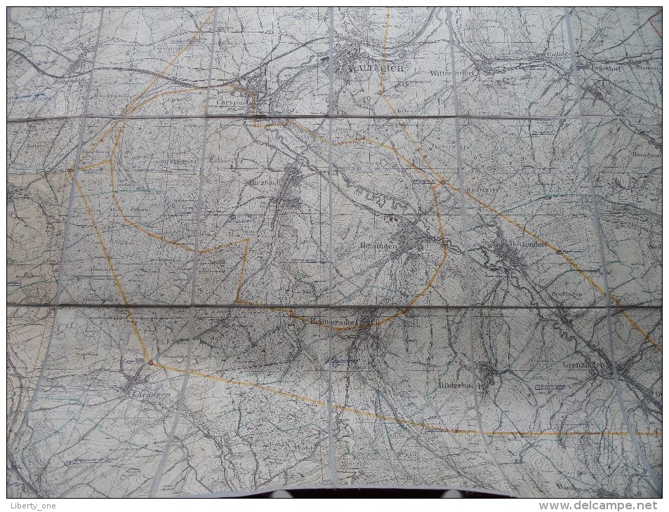 " ALTKIRCH " Kaart Op Katoen / Linnen / Cotton - Stamp PECHELBRONN S.a.  EM Service Géomètres ( Zie Foto´s ) ! - Geographical Maps