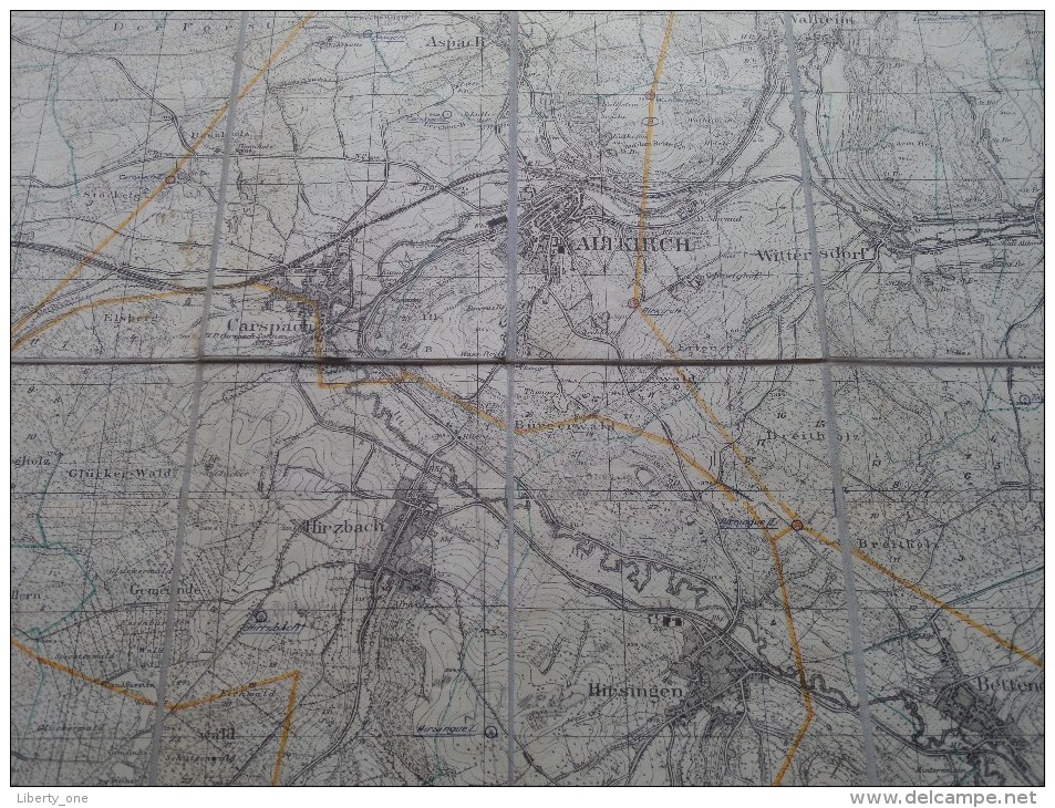 " ALTKIRCH " Kaart Op Katoen / Linnen / Cotton - Stamp PECHELBRONN S.a.  EM Service Géomètres ( Zie Foto´s ) ! - Geographical Maps