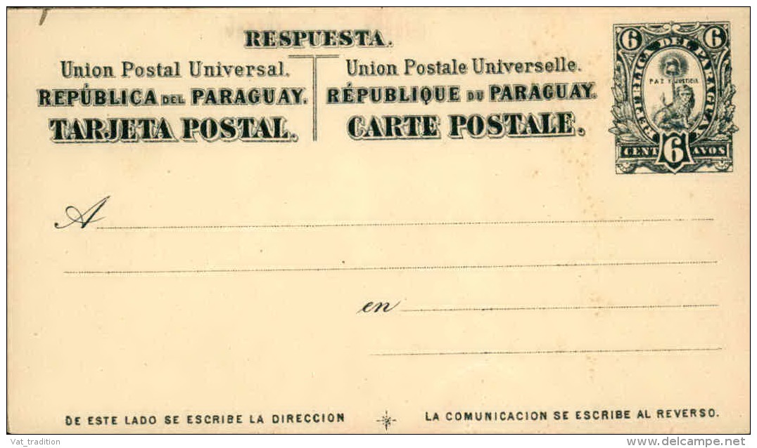 PARAGUAY - Entier Postal Non Voyagé- A Voir - L 2653 - Paraguay