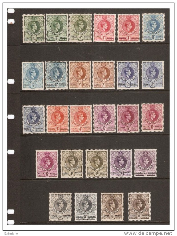 SWAZILAND 1938 - 1954 COMPREHENSIVE SET OF 27 STAMPS SG 28/38a MOUNTED MINT Cat £424+ - Swasiland (...-1967)