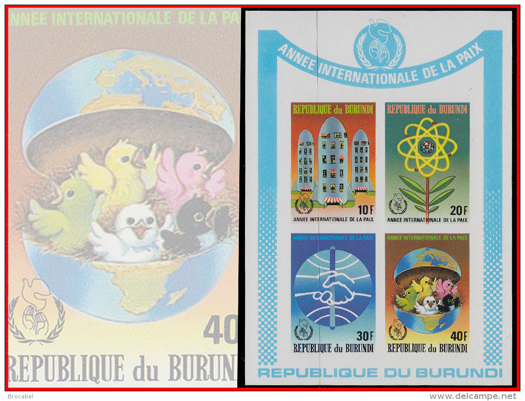 Burundi BL 0122/22A**  Année Internationale De La Paix MNH - Neufs