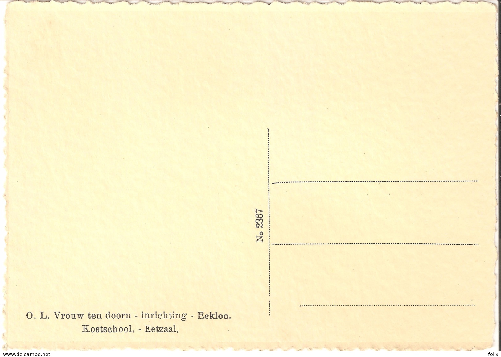 Eeklo - Eekloo O.L. Vrouw Ten Doorn - Inrichting - Kostschool - Eetzaal - Eeklo