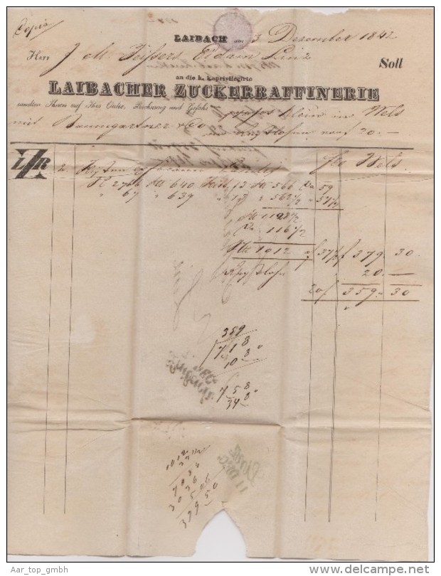 Slovenien LAIBACH Schriftstempel 1842-12-07 Brief Nach Linz - Slovénie