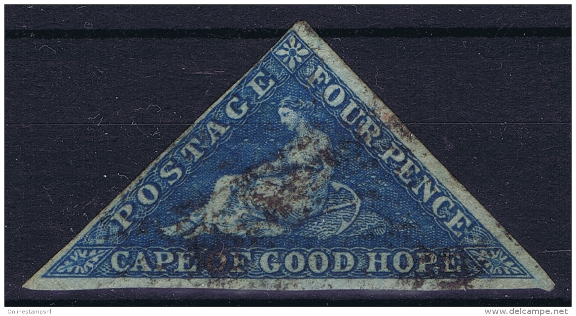 Cape Of Good Hope: 1855 -1863  4 D Blue Cancelled Mi 2 - Kap Der Guten Hoffnung (1853-1904)