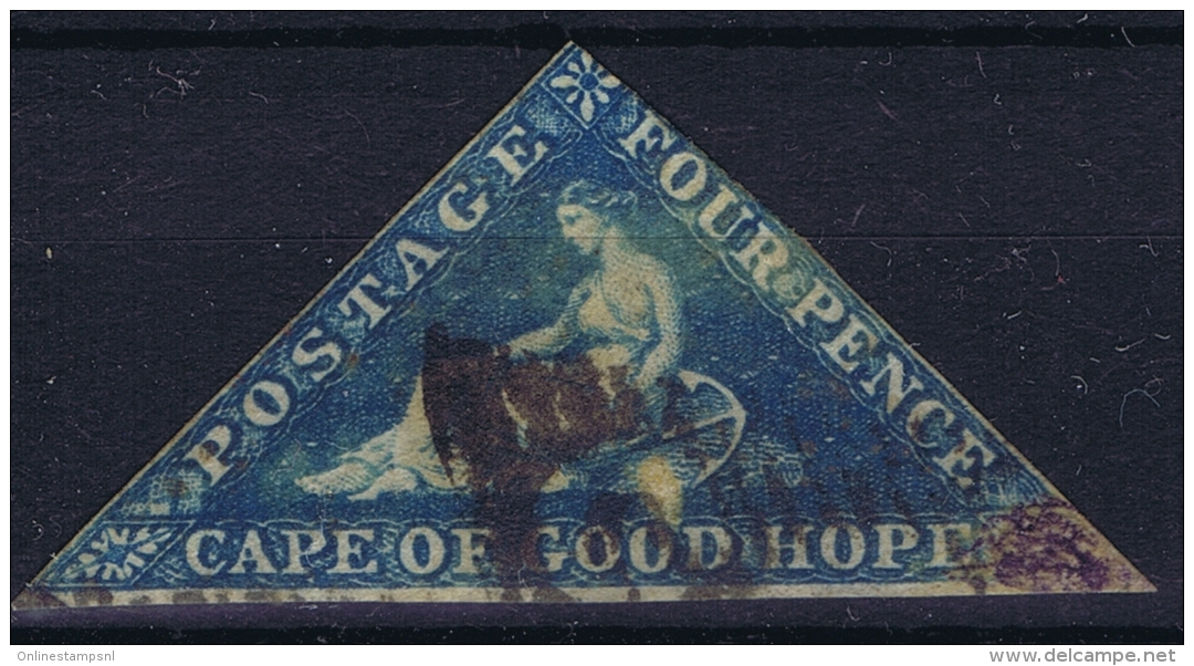 Cape Of Good Hope: 1855 -1863   4 D Blue  Cancelled Mi 2 - Kap Der Guten Hoffnung (1853-1904)