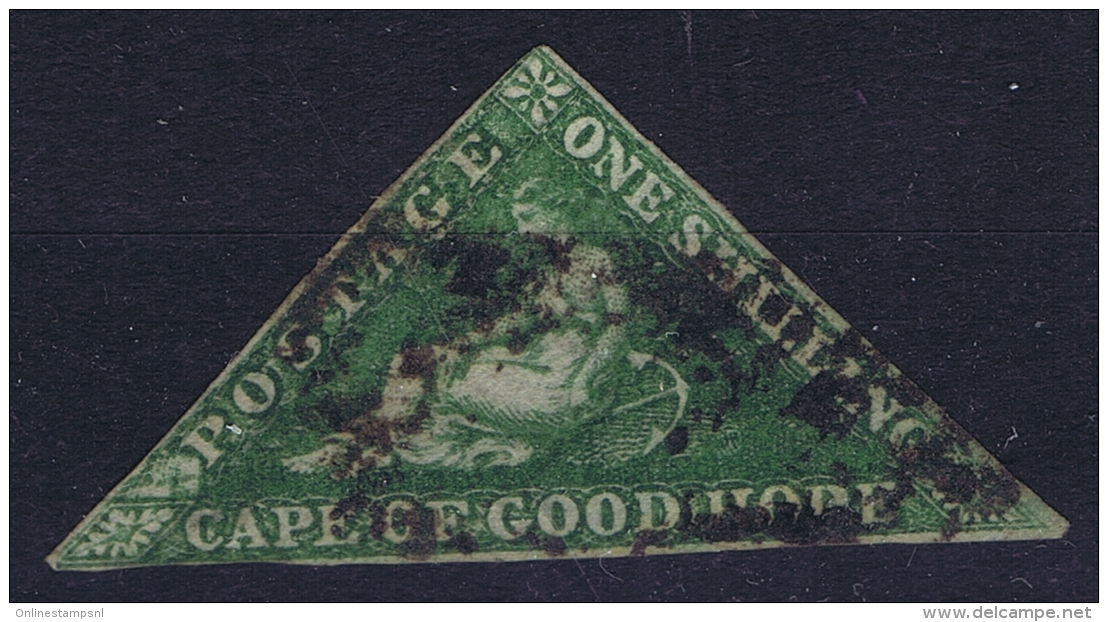 Cape Of Good Hope: 1855 -1863  One Shilling  Cancelled Mi 4 I Dark Green CV 800 - Cape Of Good Hope (1853-1904)