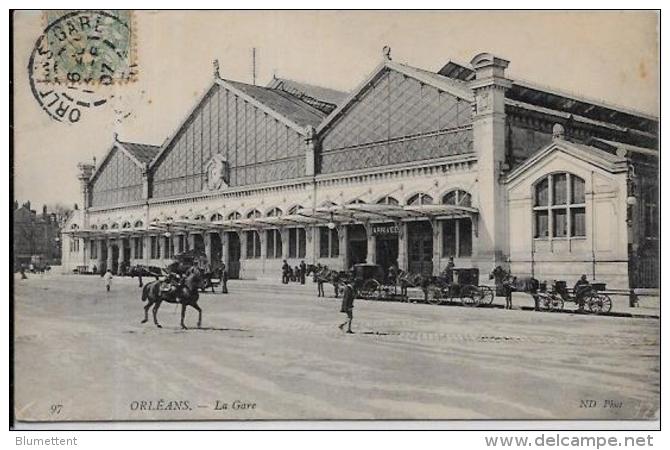 CPA Loiret Orléans Circulé Gare Train Chemin De Fer Tramway - Orleans