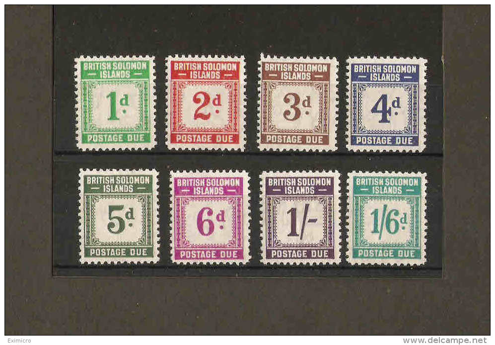 BRITISH SOLOMON ISLANDS 1940 POSTAGE DUE SET D1/D8 VERY LIGHTLY MOUNTED MINT Cat £95 - Salomonseilanden (...-1978)