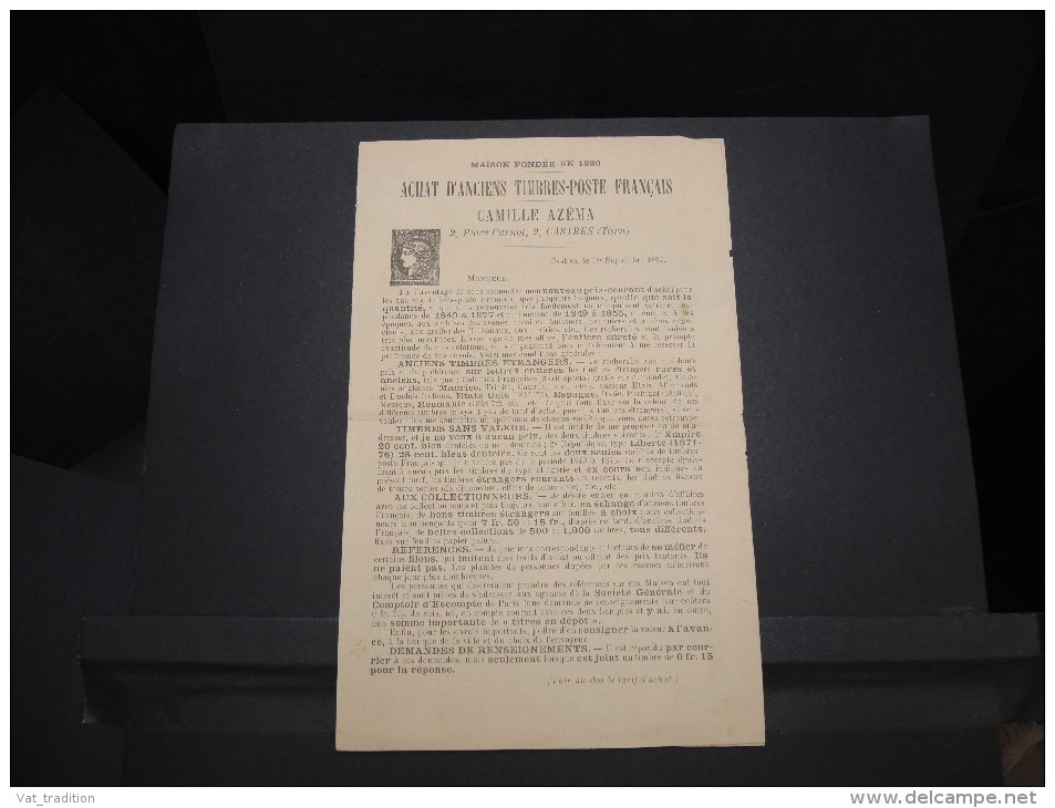 FRANCE - Lot De Documents Anciens Liés Au Commerce De Timbres Poste - Essentiellement Avant 1900 - A Voir - P20686 - Catálogos De Casas De Ventas