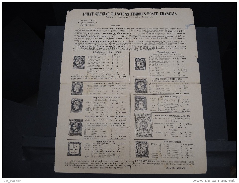 FRANCE - Lot de documents anciens liés au commerce de timbres poste - Essentiellement avant 1900 - A voir - P20686
