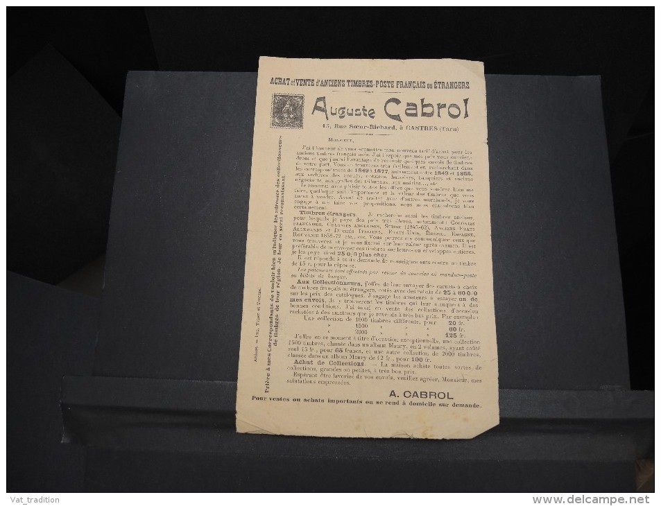 FRANCE - Lot de documents anciens liés au commerce de timbres poste - Essentiellement avant 1900 - A voir - P20686