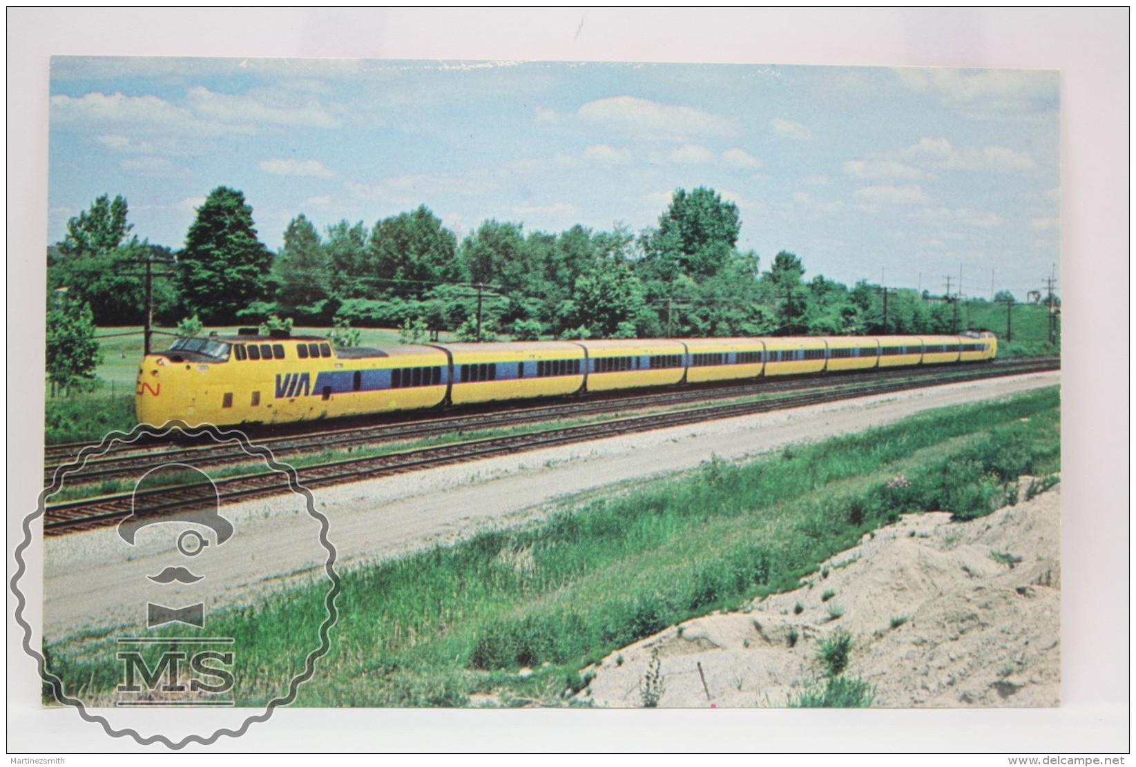 Train Topic Postcard - Via Turbo - Canadian National's United Aircraft Turbo 129 - Trenes