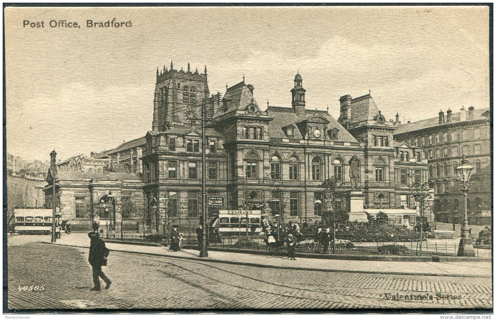 Yorkshire, Bradford Post Office Trams Valentine's Postcard - Bradford