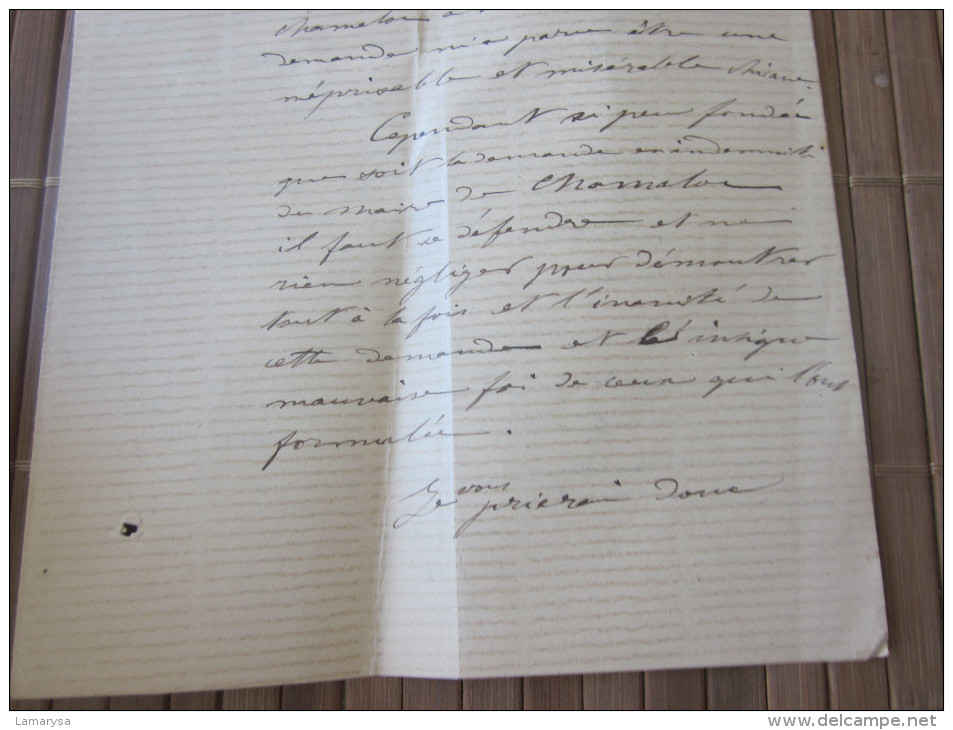 VALENCE 30 AVR 1870 LETTRE MANUSCRIT--GRAND VICAIRE DOREL Curé EGLISE CHAMALOC-PROCÈS DOSSIER SUITE LIRE CHER CONFRÈRE - Manuscrits