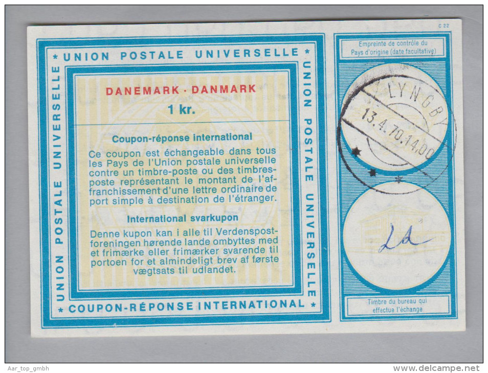 Dänemark Ganzsache Coupon Réponse International Lyngby 1970-04-13 1 Krone - Entiers Postaux