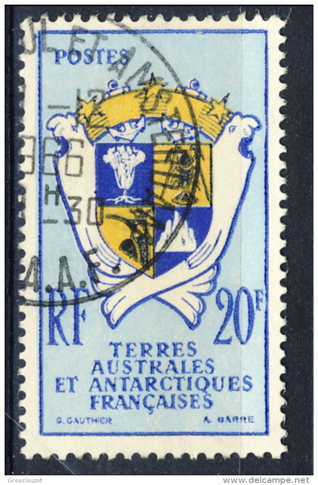 TAAF 1959 - 63 N. 15 F. 20 Usato Catalogo € 16 - Usados