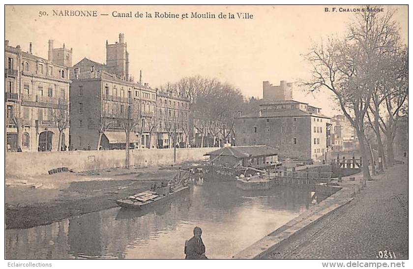 Narbonne     11       Canal De La Robinne Et Moulin - Narbonne