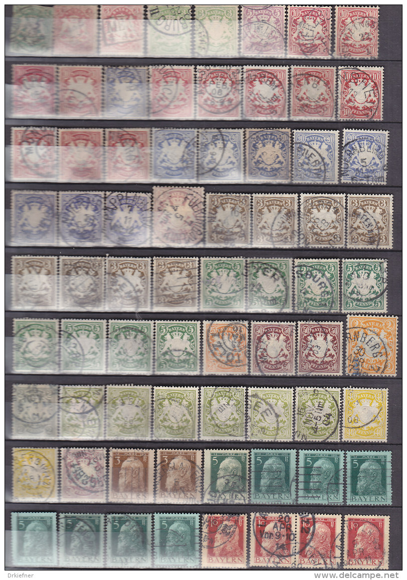 Bayern, Sammlung Von 239 Marken, Meist Gestempelt, 1867-1920 - Sonstige & Ohne Zuordnung