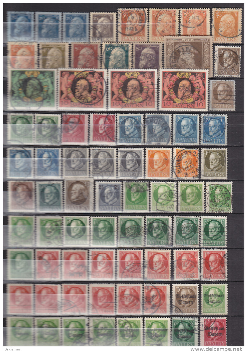 Bayern, Sammlung Von 239 Marken, Meist Gestempelt, 1867-1920 - Sonstige & Ohne Zuordnung