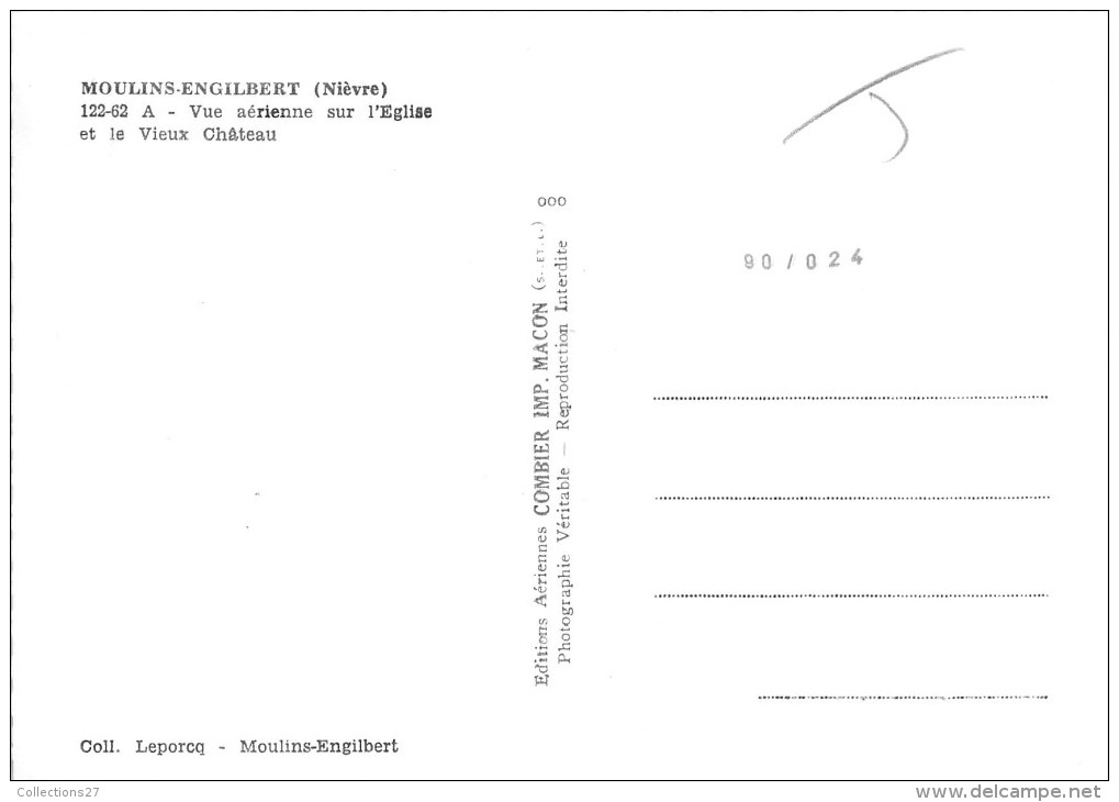 58-MOULIN-ENGILBERT- VUE AERIENNE SUR L'EGLISE ET LE VIEUX CHÂTEAU - Moulin Engilbert