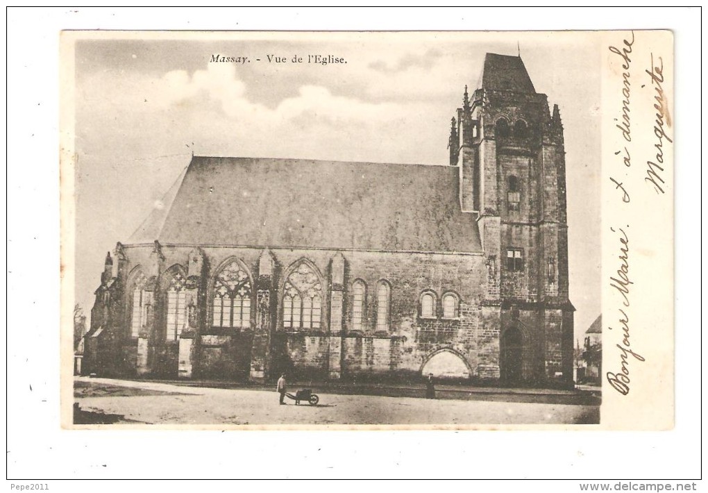 CPA 18 MASSAY Vue De L'Eglise 1903 - Massay
