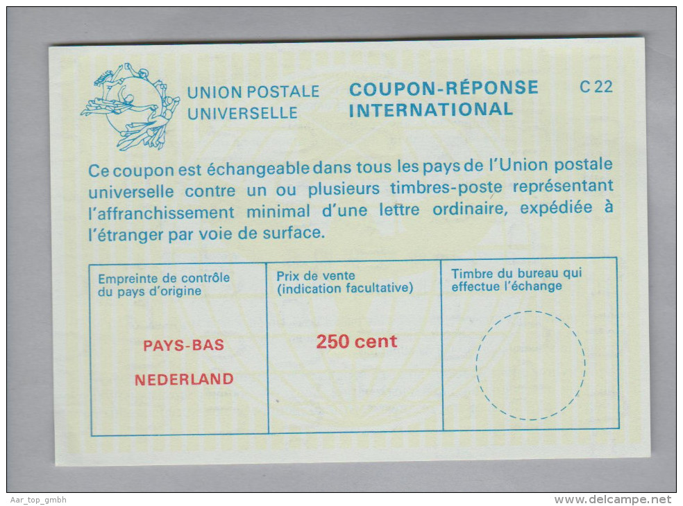 Niederlande Ganzsachen Coupon Réponse International Ungebraucht 250 Cent - Postal Stationery