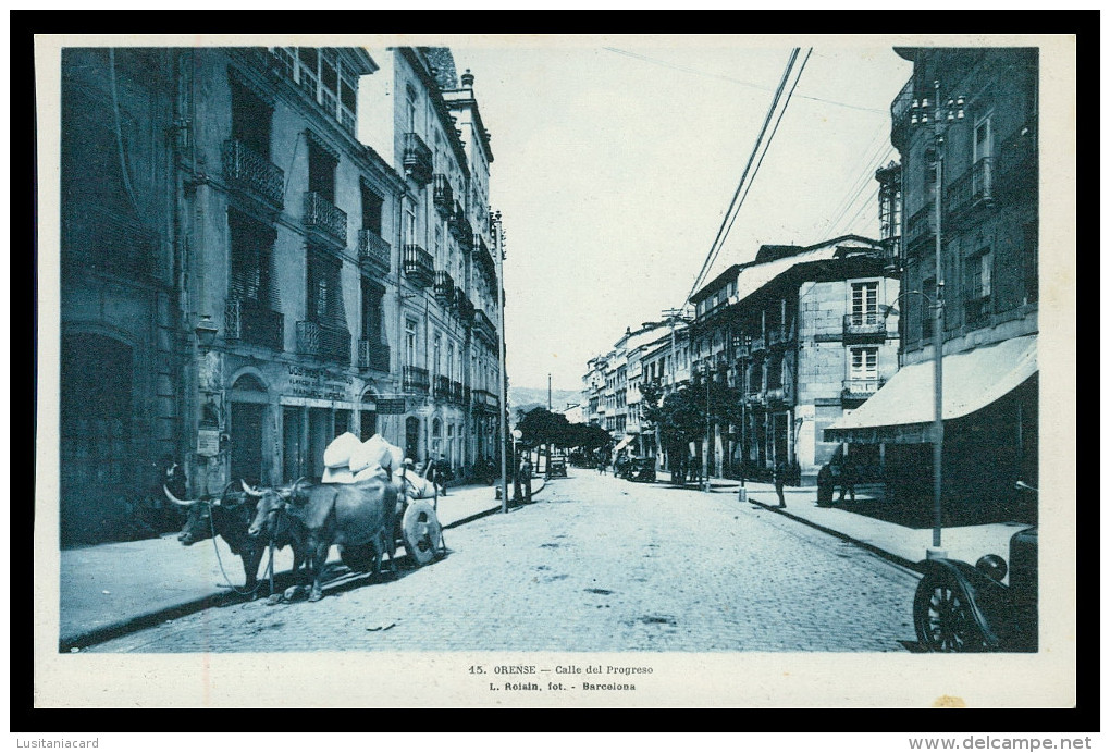 ORENSE - Calle Del Progresso ( Ed. L. Roisin Nº 43)  Carte Postale - Orense