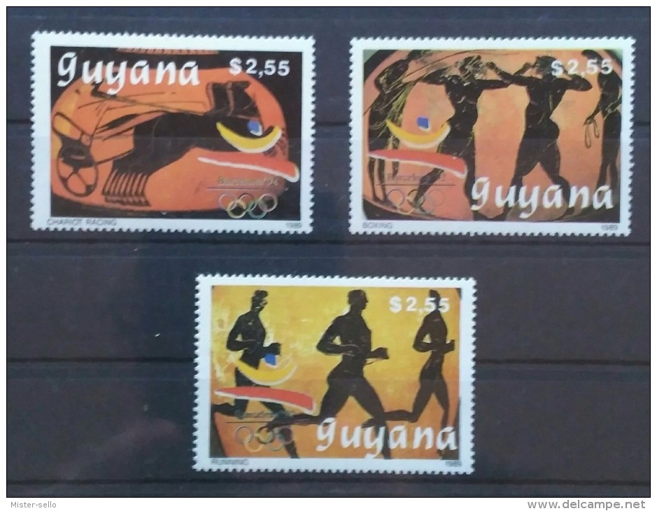 GUAYANA - GUYANA 1989. Olympic Games - Barcelona, Spain - Antique Vase Drawings. NUEVO - MNH ** - Guyana (1966-...)