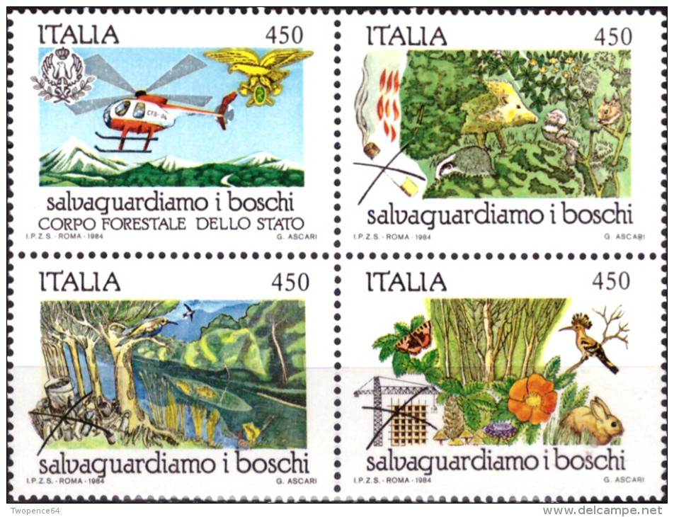 ITALIA REPUBBLICA - 1984. SERIE COMPLETA "SALVAGUARDIA DELLA NATURA" (S.407) NUOVA* * - 1946-60: Nuevos