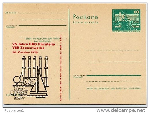 DDR P79-23a-78 C72 Postkarte PRIVATER ZUDRUCK Zementwerke Rüdersdorf 1978 - Usines & Industries