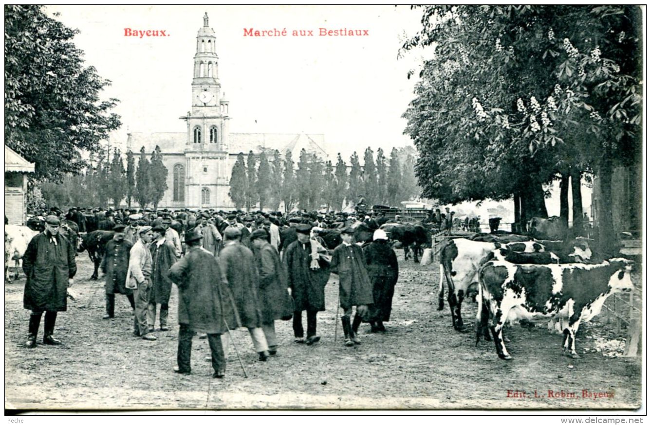 N°61 J -cpa Bayeux -marché Aux Bestiaux- - Fairs