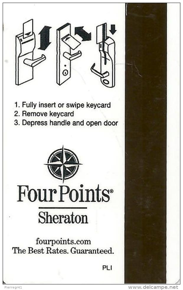 CLE-HOTEL-MAGNETIQUE-SHERATON.FOUR POINTS-FOUR CONFORT BED-TBE-TRES RARE- - Tarjetas-llave De Hotel