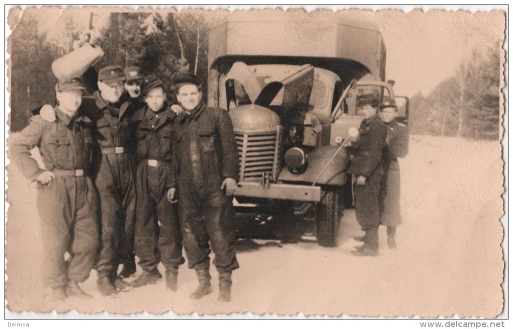 Photo Originale Militaria Camion En Panne  à Identifier - Automobili