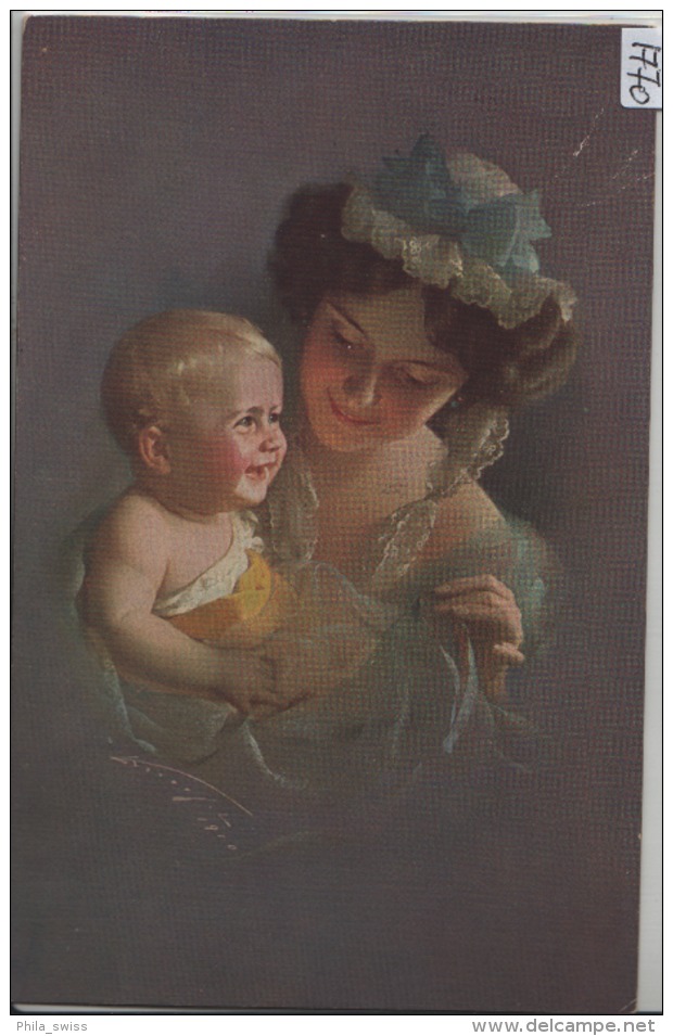 Illustrateur Ludwig Knoefel  Junge Mutter Mit Ihrem Kleinen Kind - Mama Avec Bebe - No. 20888 - Knoefel, Ludwig