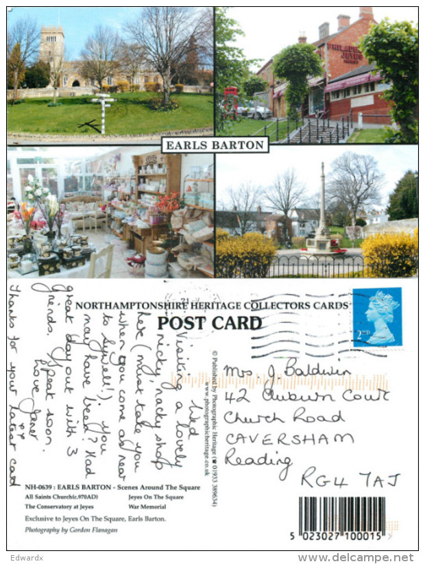 Earls Barton, Northamptonshire, England Postcard Posted 2009 Stamp - Northamptonshire