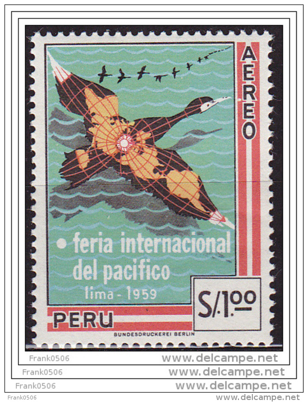 PERU 1959, Airmail, Aereo Feiria Internacional Del Pacifico, MNH - Peru