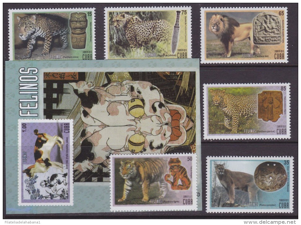 2015.159 CUBA 2015 MNH + HF FELINOS FELINE LION LEOPARD CAT TIGER LEON GATO - Ongebruikt