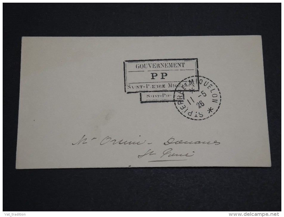 SAINT PIERRE ET MIQUELON - Enveloppe En PP De 1926 Pour St Pierre - A Voir - L 2771 - Covers & Documents