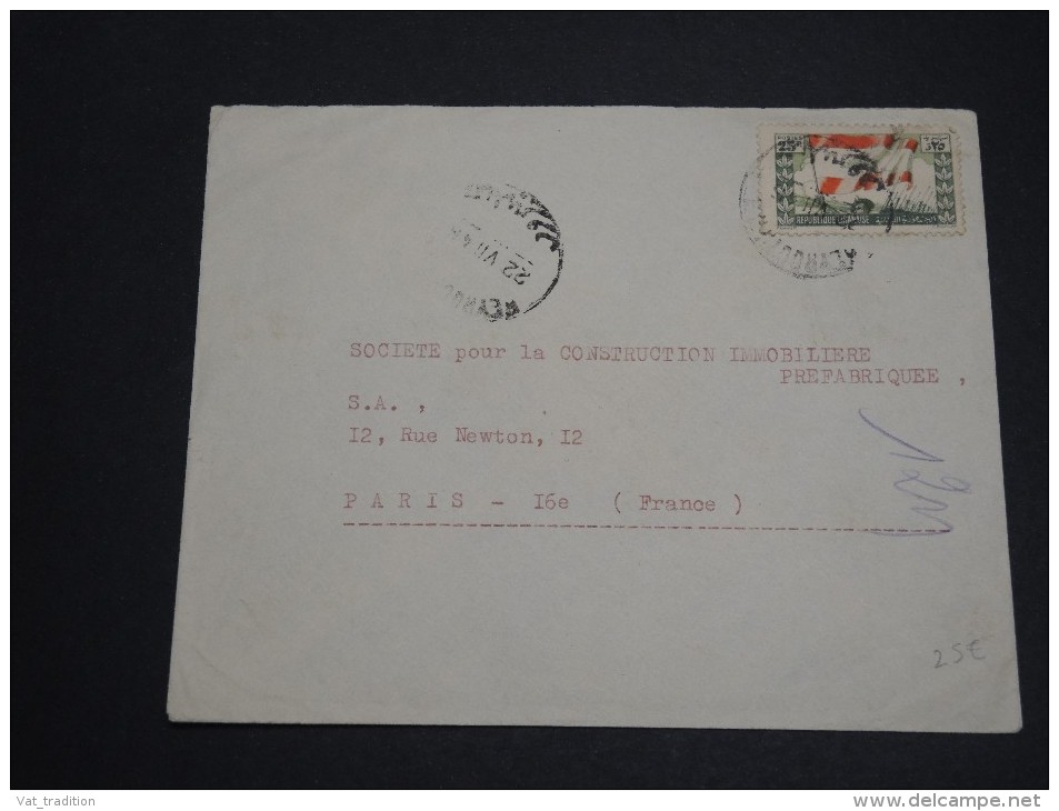 LIBAN - Enveloppe De Beyrouth Pour Paris En 1946 , Affranchissement Plaisant Recto Et Verso - A Voir - L 2781 - Liban