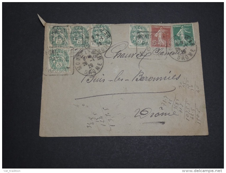 FRANCE - Enveloppe De Montélimar Pour Buis Les Baronnies En 1929 - A Voir - L 2793 - 1921-1960: Période Moderne