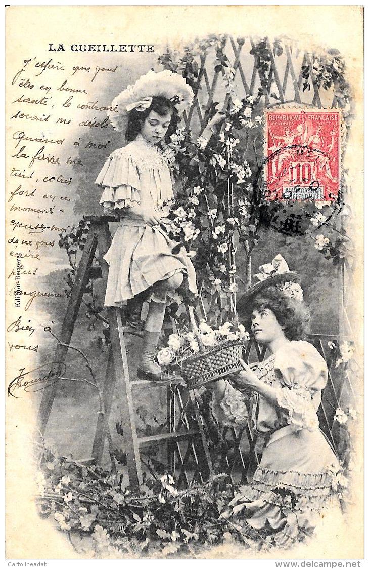 [DC3300] CPA - LA CUEILLETTE - Viaggiata 1908 - Old Postcard - Fiori