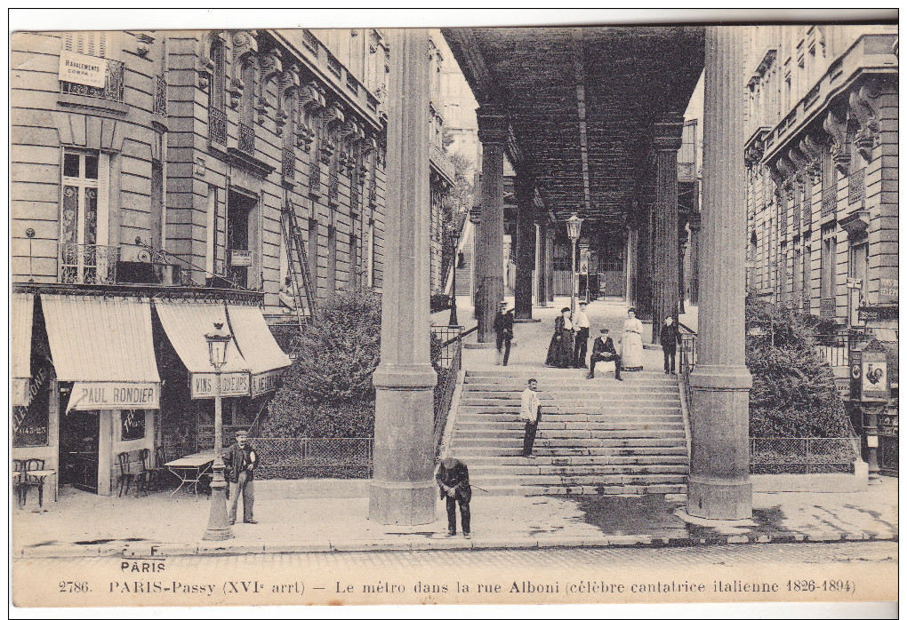 75016 Paris Poissy - Le Métro Dans La Rue Alboni. édit Fleury 2786. Animée, Tb état  Datée 1916. - Métro Parisien, Gares