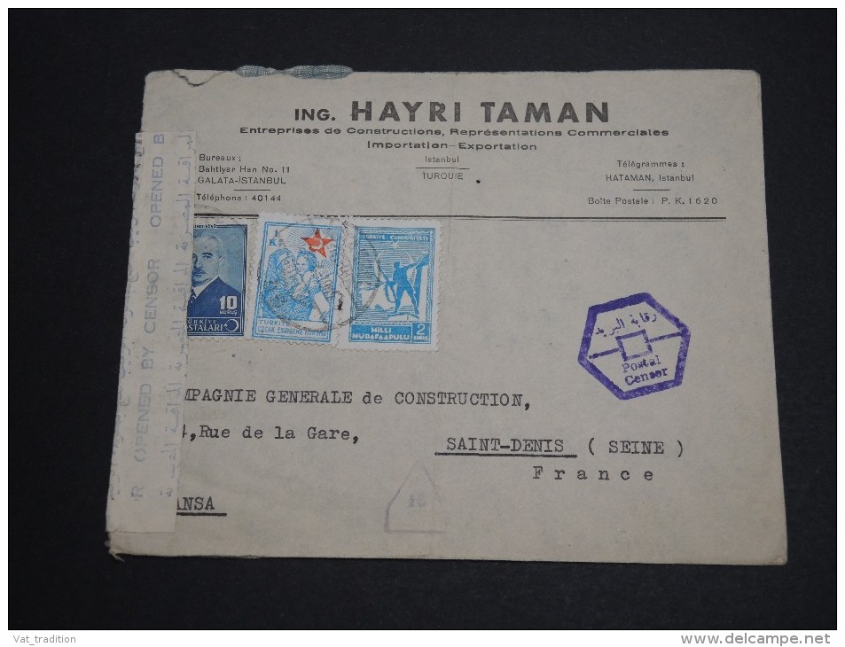 TURQUIE - Enveloppe De Istambul Pour La France Avec Contrôle Postal - A Voir - L 2804 - Lettres & Documents