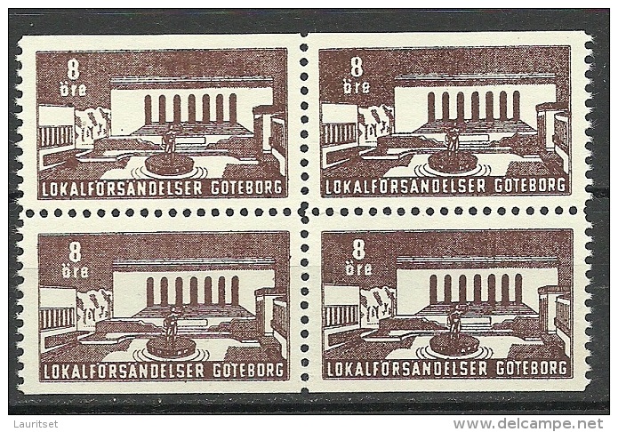 SCHWEDEN Sweden GÖTEBORG Stadtpost Local City Post 4-block MNH - Local Post Stamps