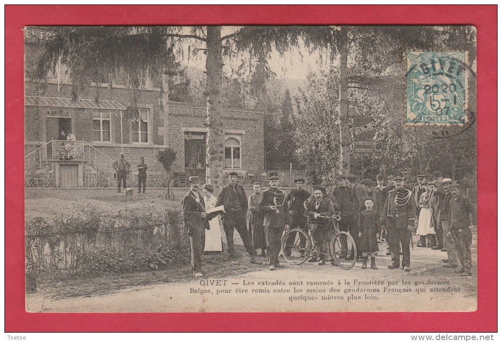 Gendarmes Belges à La Frontière Franco-Belge ( Givet ), Ramenant Des Extradés - 1907 ( Voir Verso ) - Police - Gendarmerie