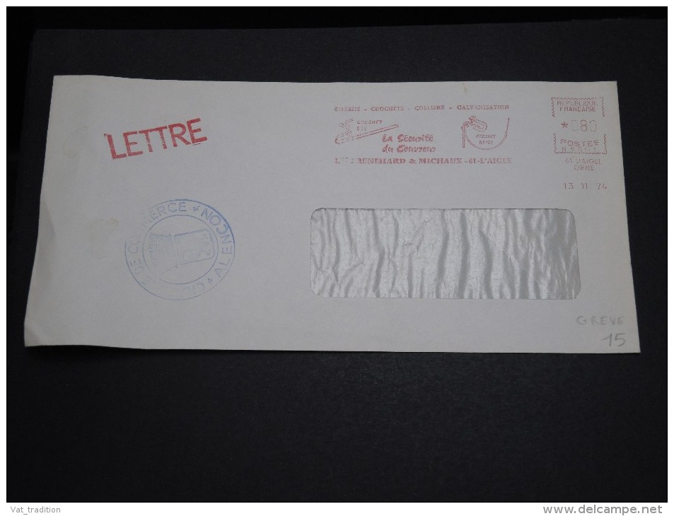 FRANCE - Enveloppe De Laigle Pendant La Grêve Des PTT En 1974 Cachet Chambre De Commerce Alençon - A Voir - L 2842 - Documenti