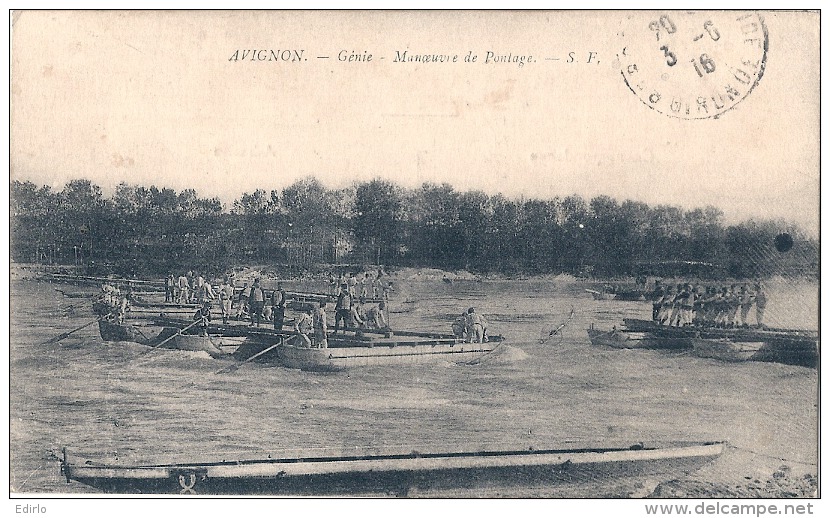 Avignon Génie Manoeuvre De Pontage Militaria - Voyagé TB - Manoeuvres